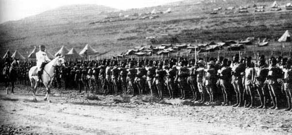 General Henri Gouraud inspecting the French Army that occupied Damascus on July 25, 1920